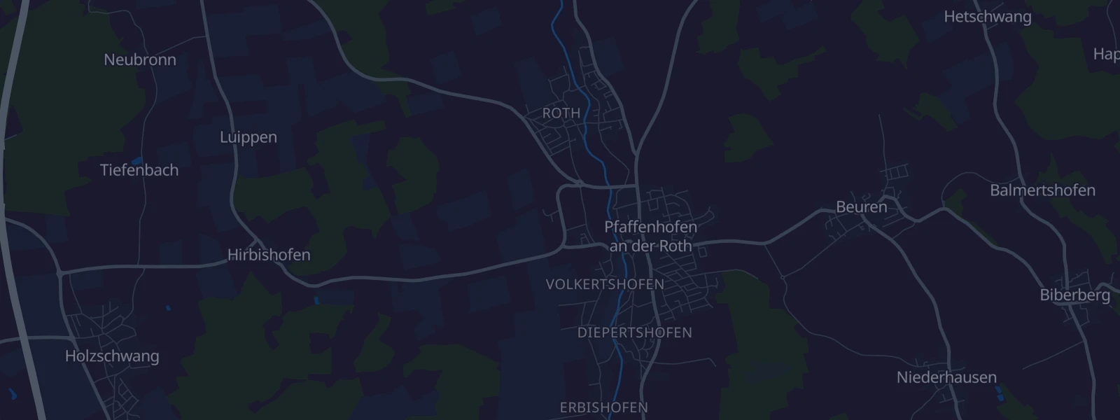 Karte von Pfaffenhofen an der Roth