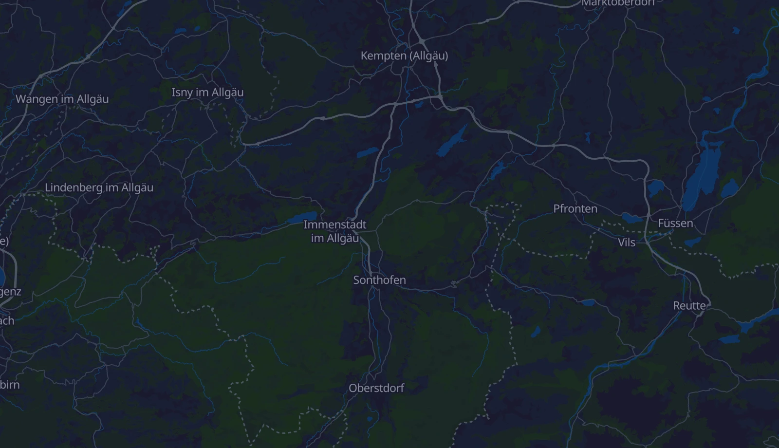 Karte der Region Allgäu