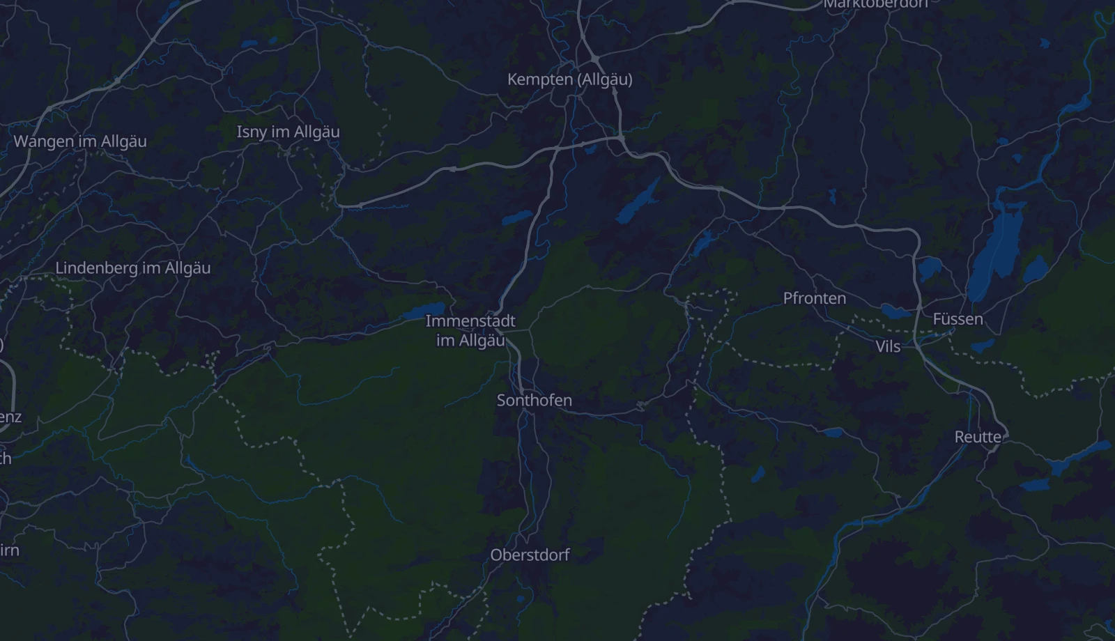 Karte der Region Allgäu