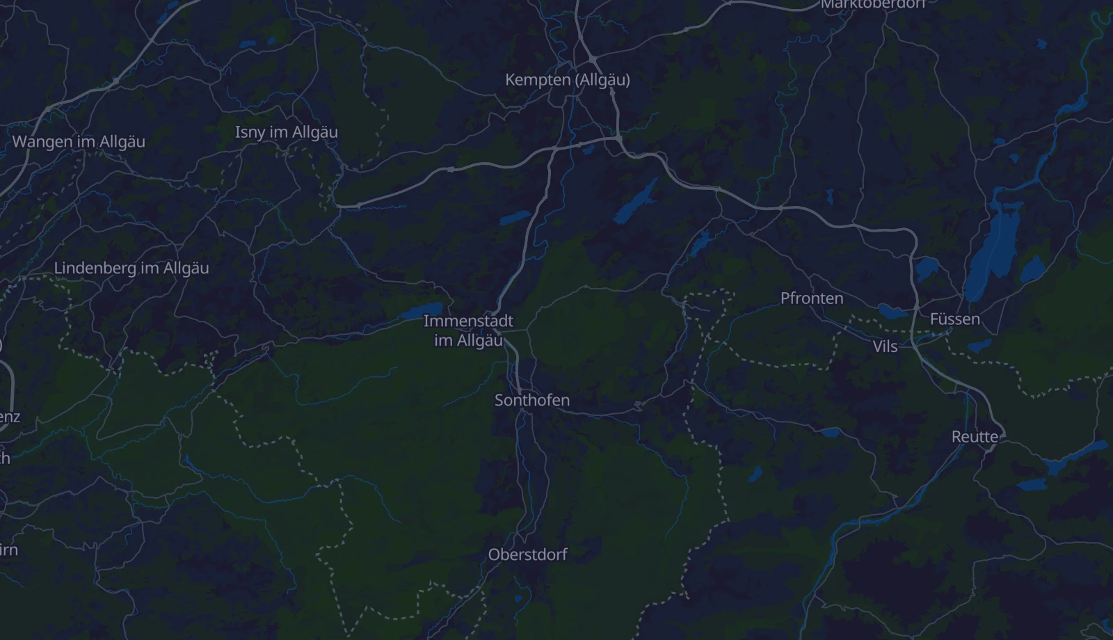 Karte der Region Allgäu