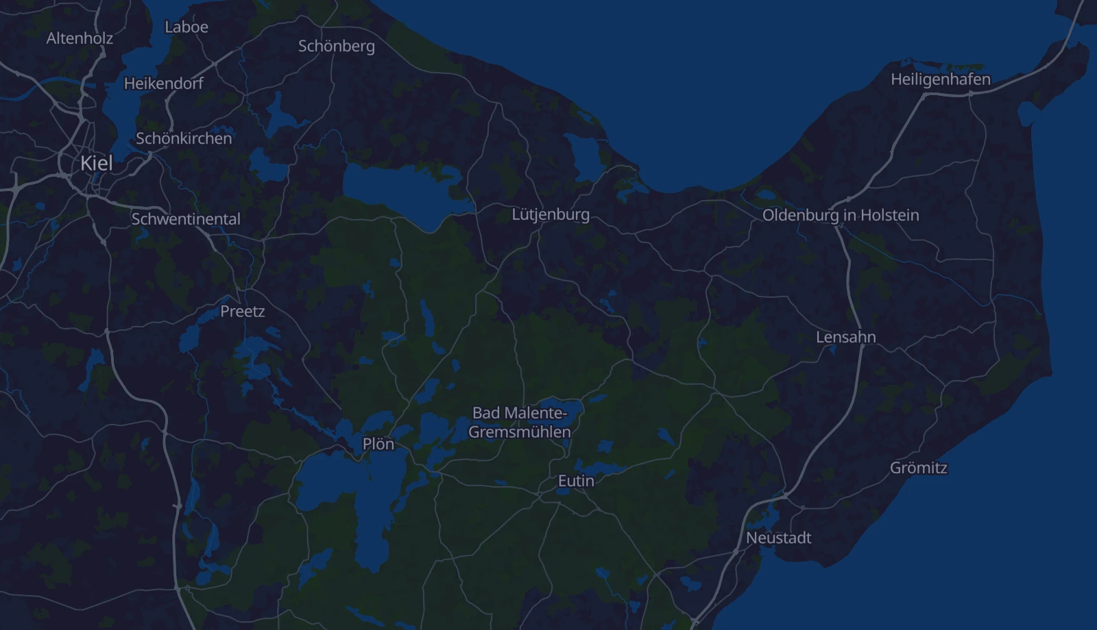 Karte der Region Ostseeküste Schleswig-Holstein