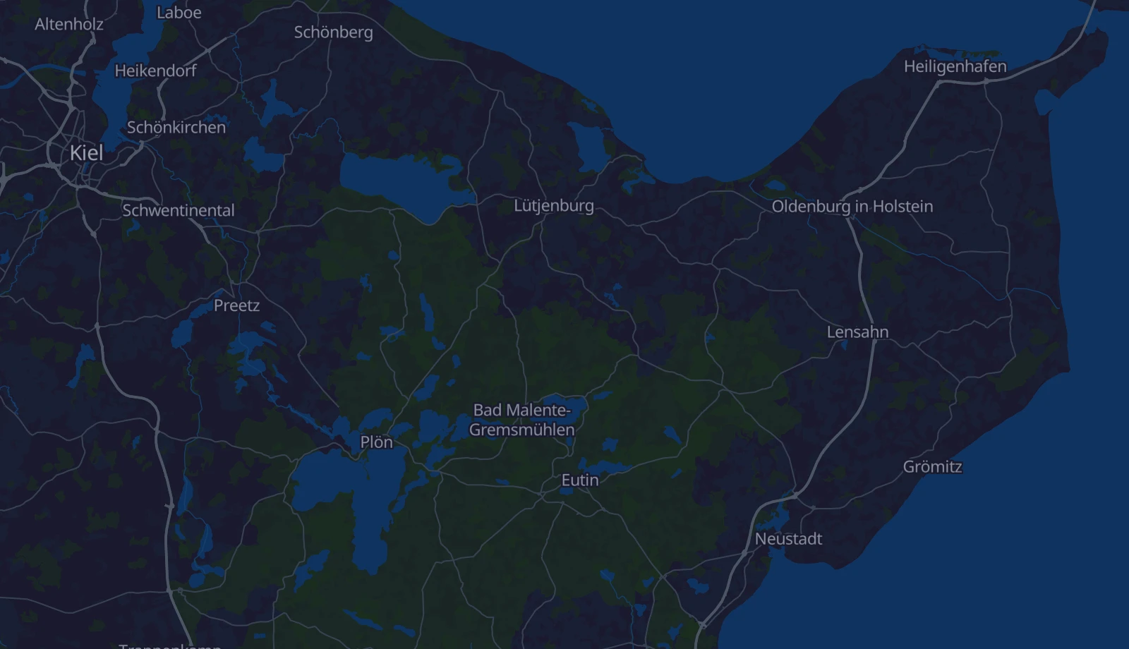 Karte der Region Ostseeküste Schleswig-Holstein