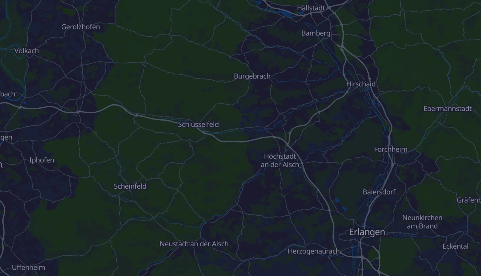 Karte der Region Franken & Steigerwald