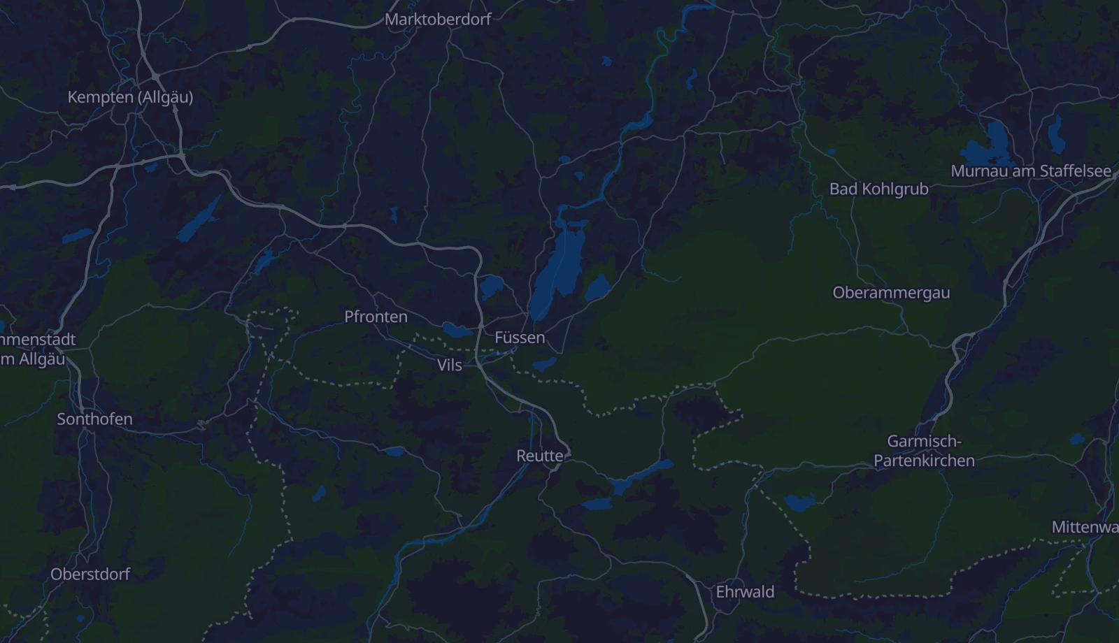 Karte der Region Oberbayern & Zugspitze