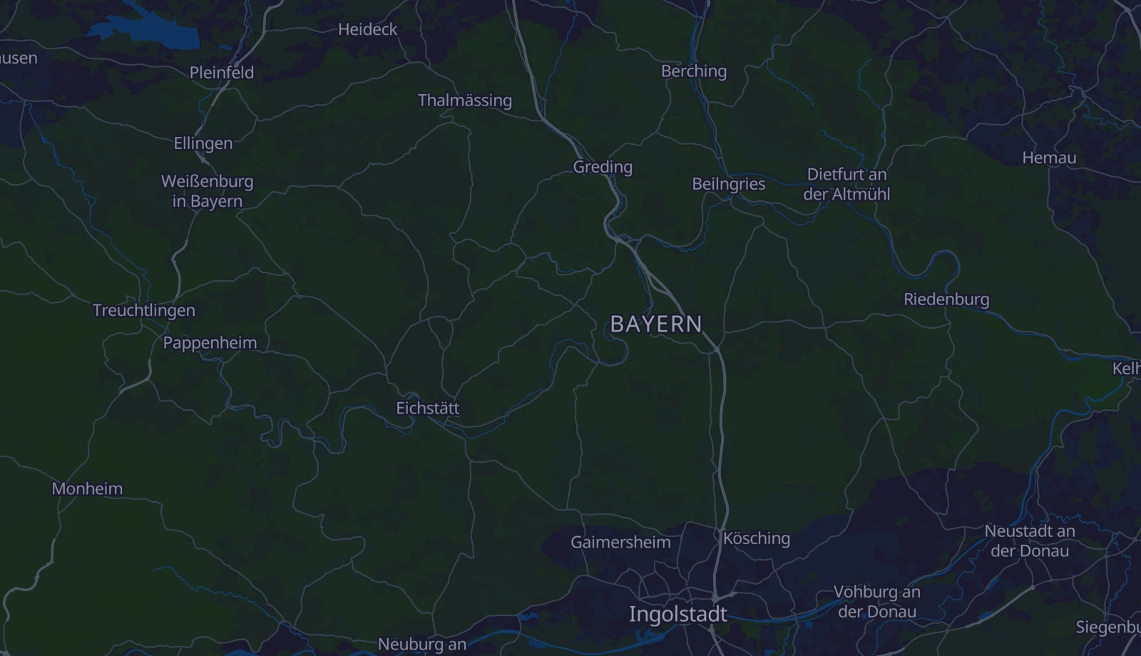 Karte der Region Altmühltal