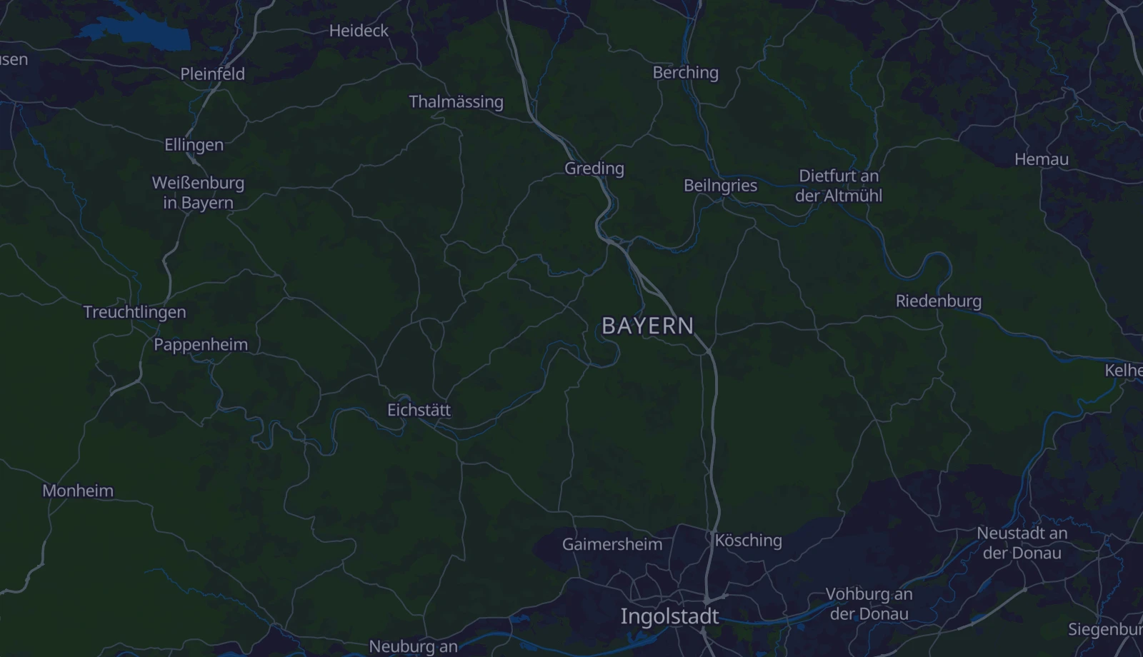 Karte der Region Altmühltal