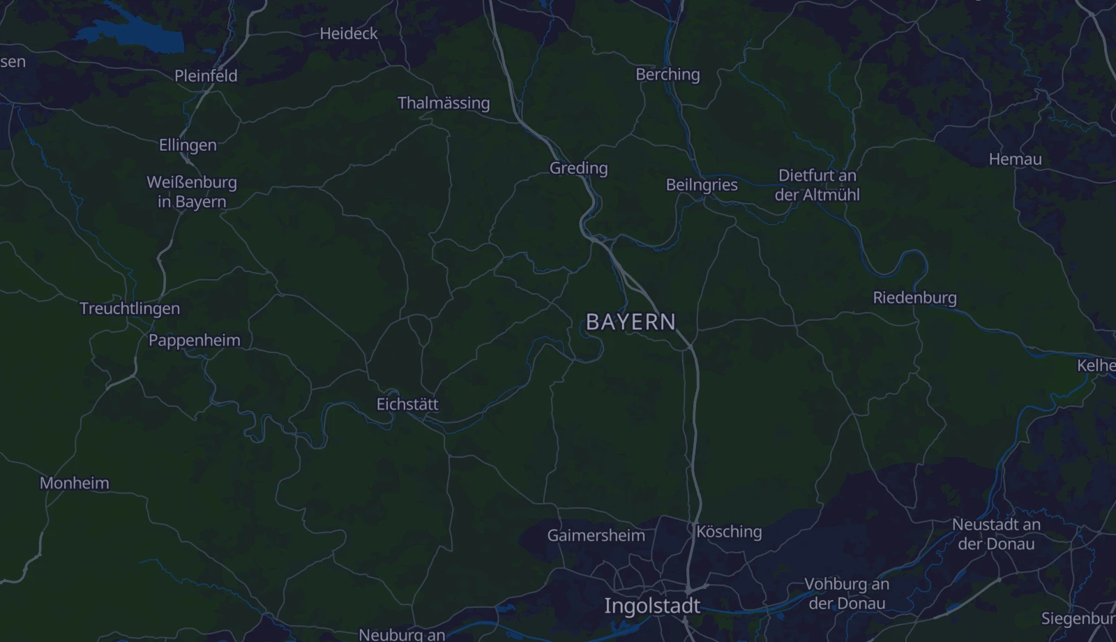 Karte der Region Altmühltal