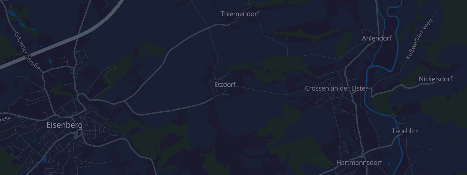 Karte von Crossen an der Elster