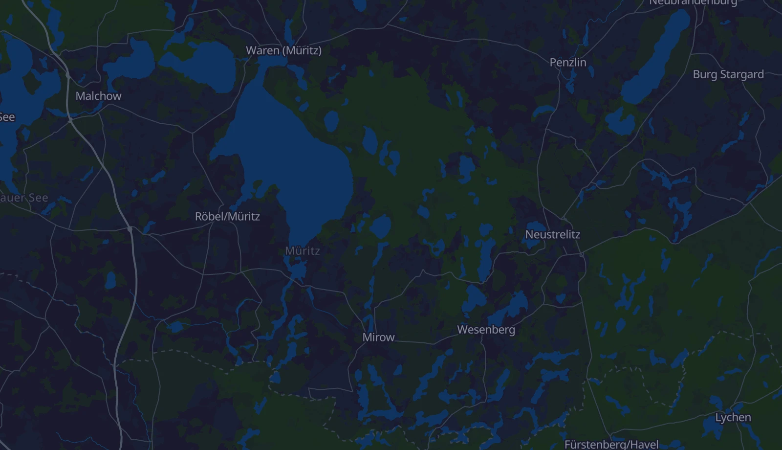 Karte der Region Mecklenburgische Seenplatte
