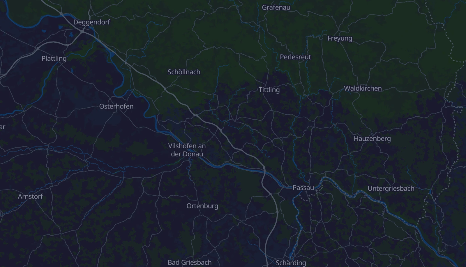Karte der Region Bayerischer Wald