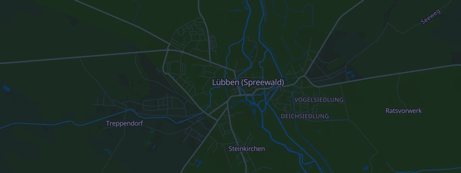 Karte von Lübben (Spreewald) / Lubin (Blota)