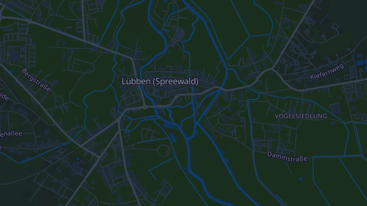 Karte von Lübben (Spreewald) / Lubin (Blota)