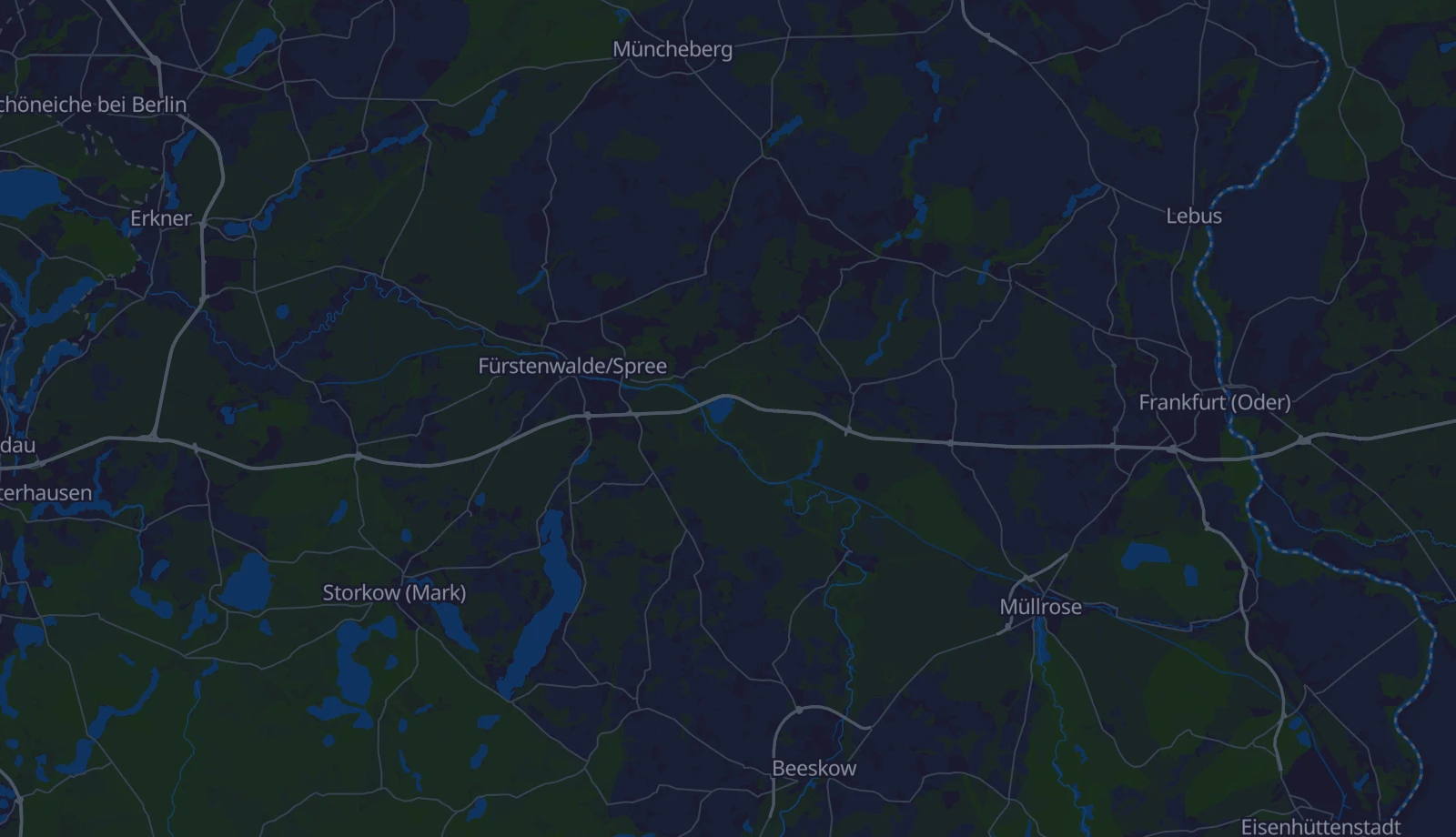 Karte der Region Oderland & Frankfurt (Oder)