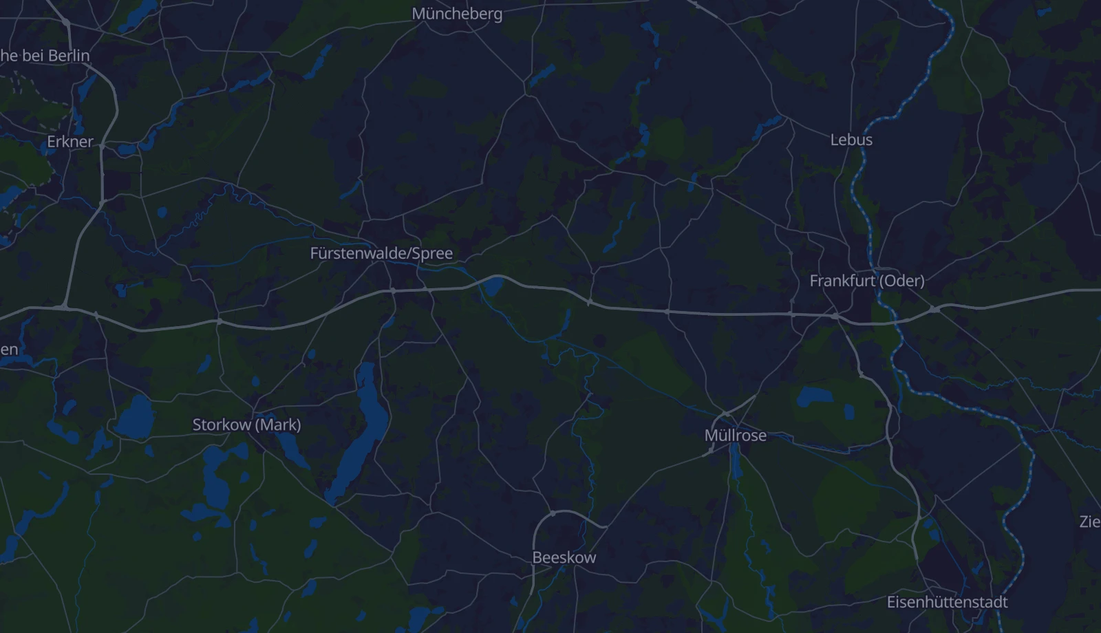 Karte der Region Oderland & Frankfurt (Oder)