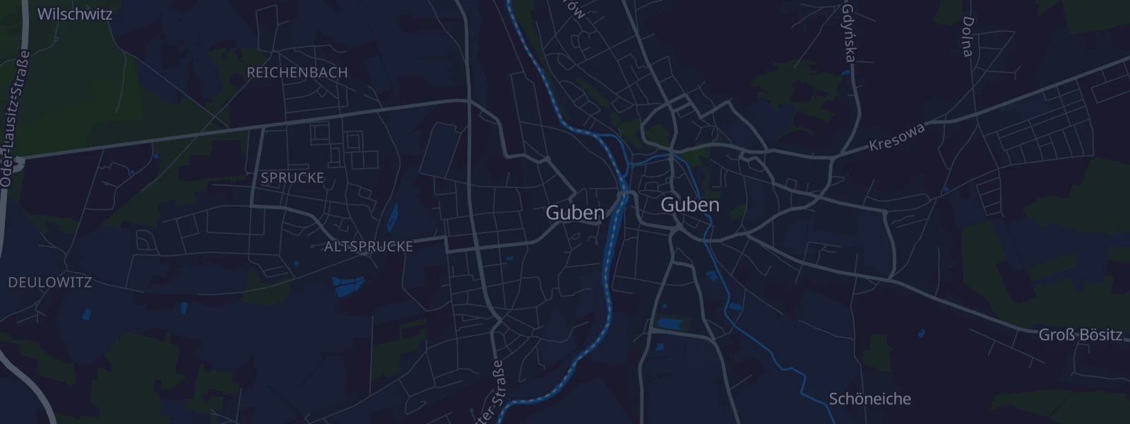 Karte von Guben