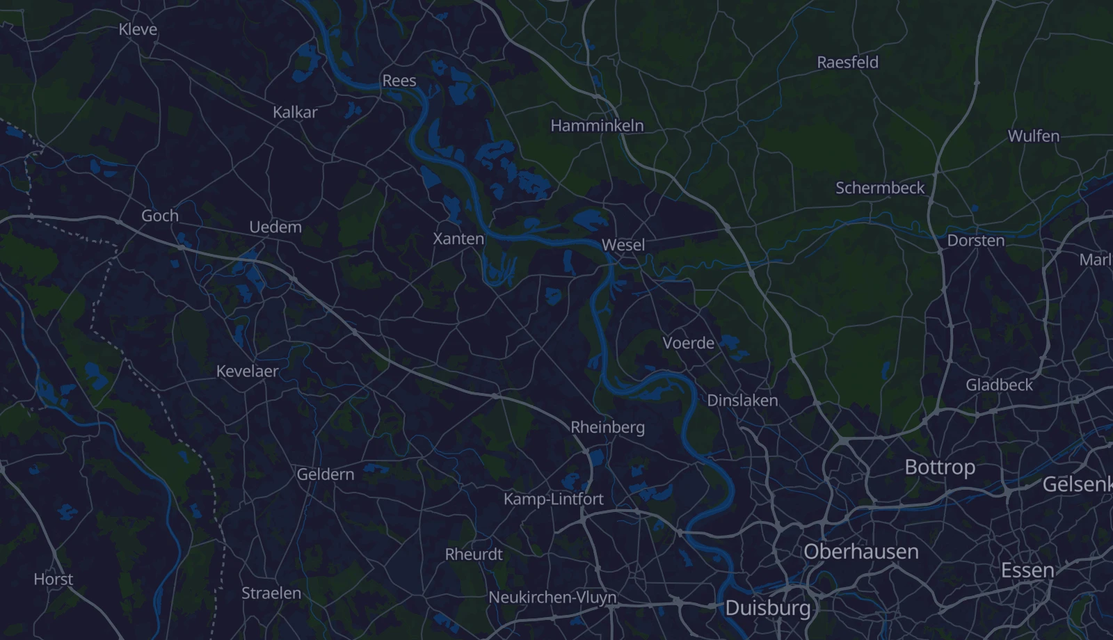 Karte der Region Niederrhein