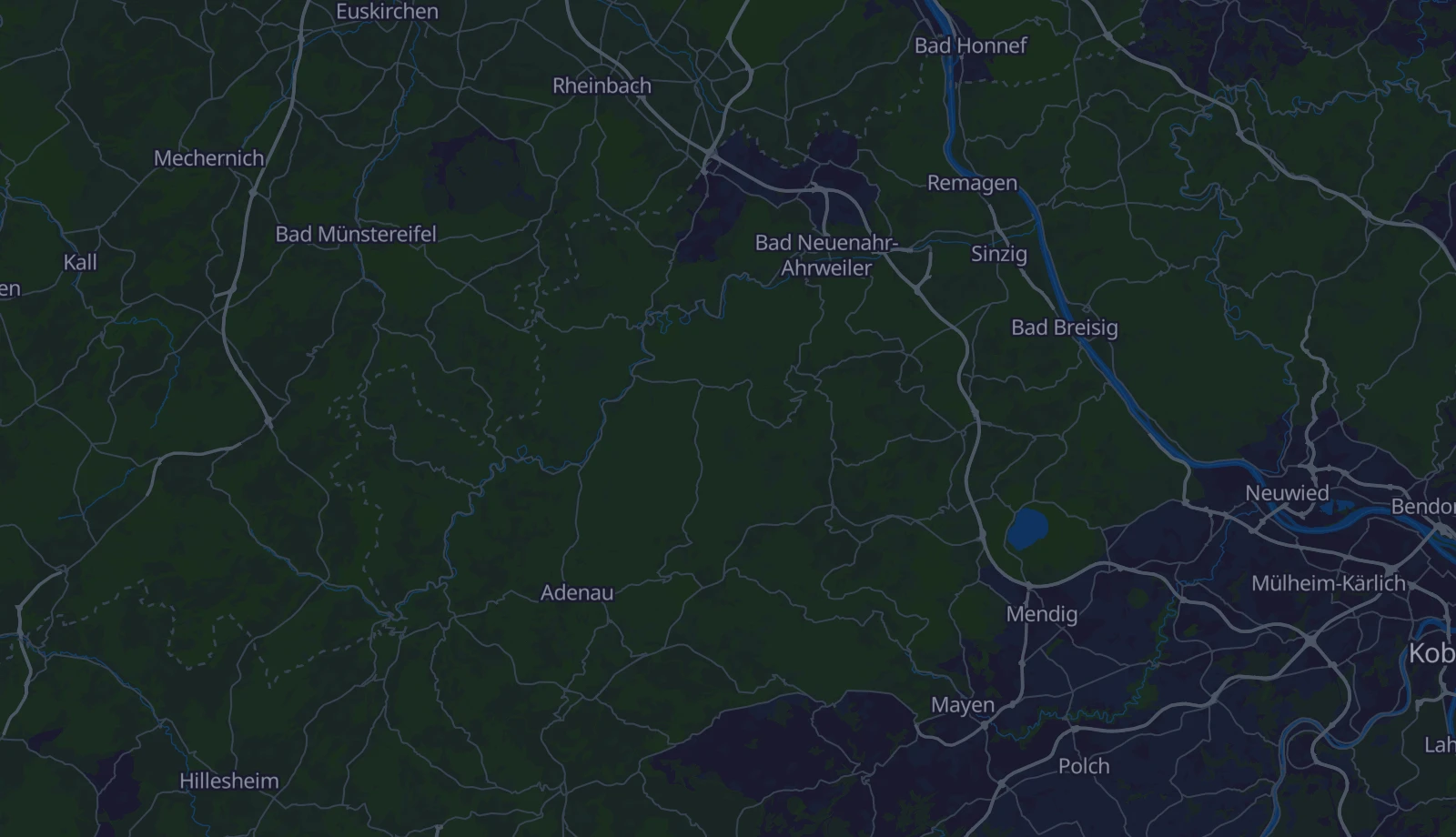 Karte der Region Ahrtal