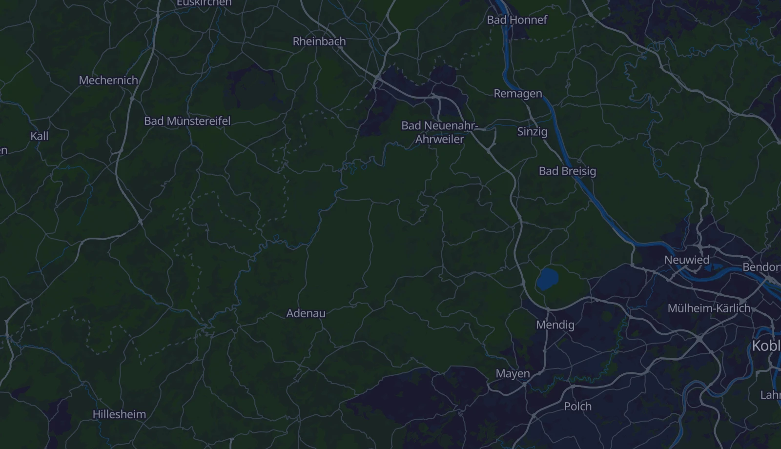 Karte der Region Ahrtal