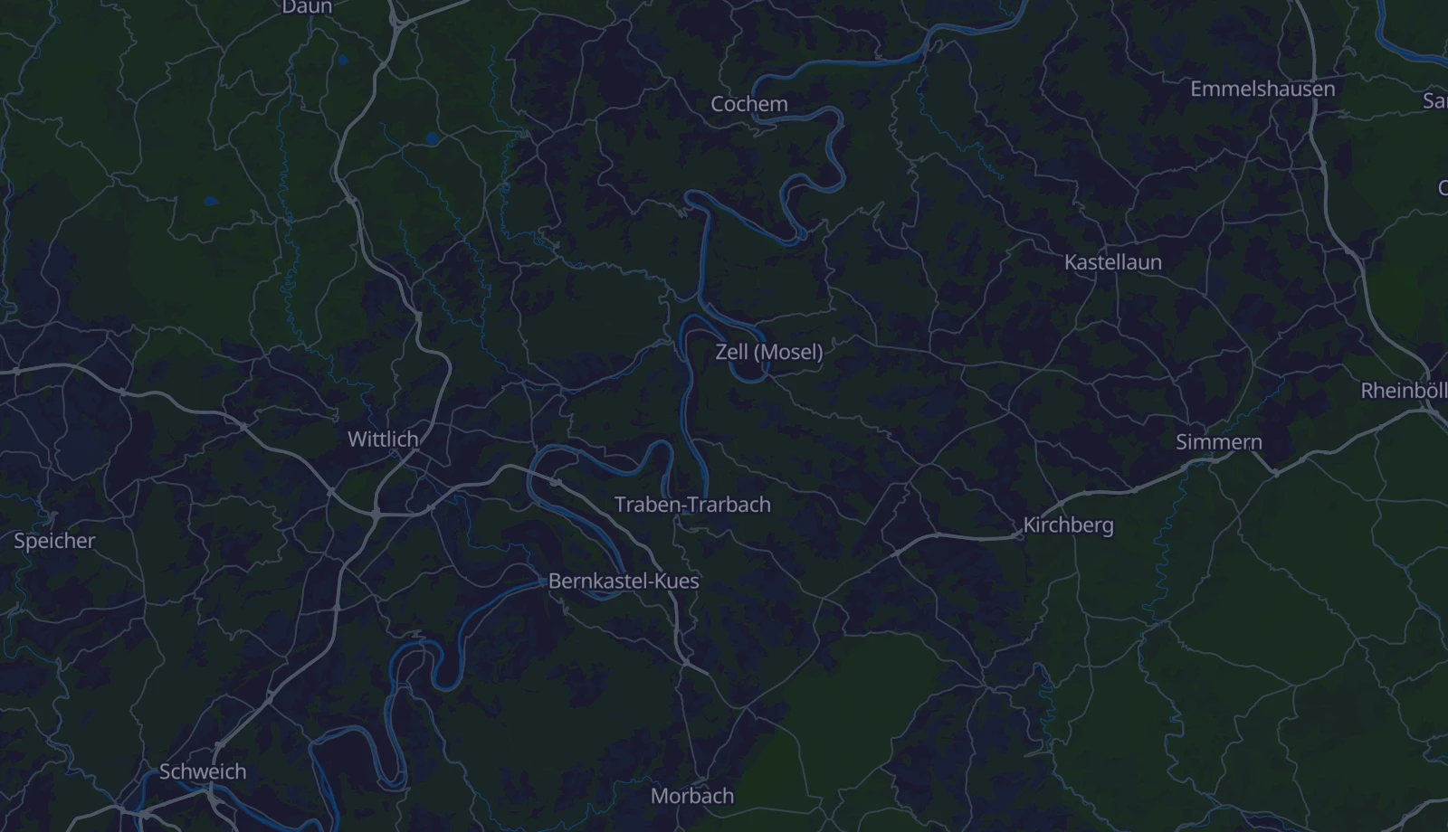 Karte der Region Hunsrück