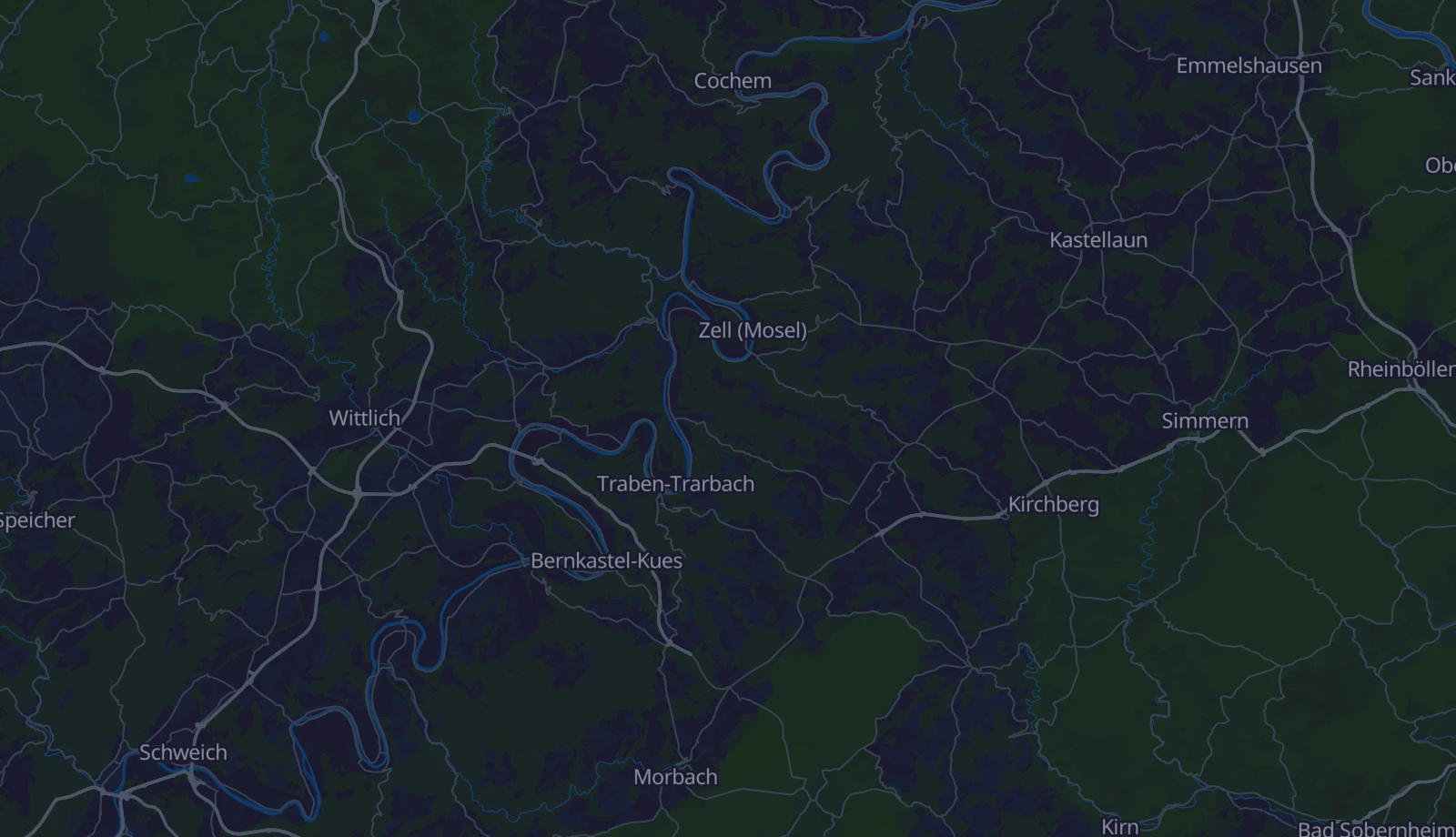 Karte der Region Hunsrück