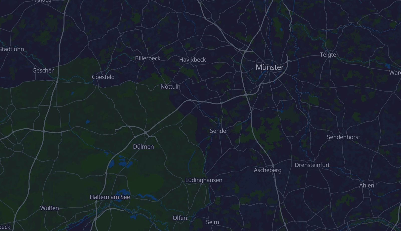 Karte der Region Münsterland