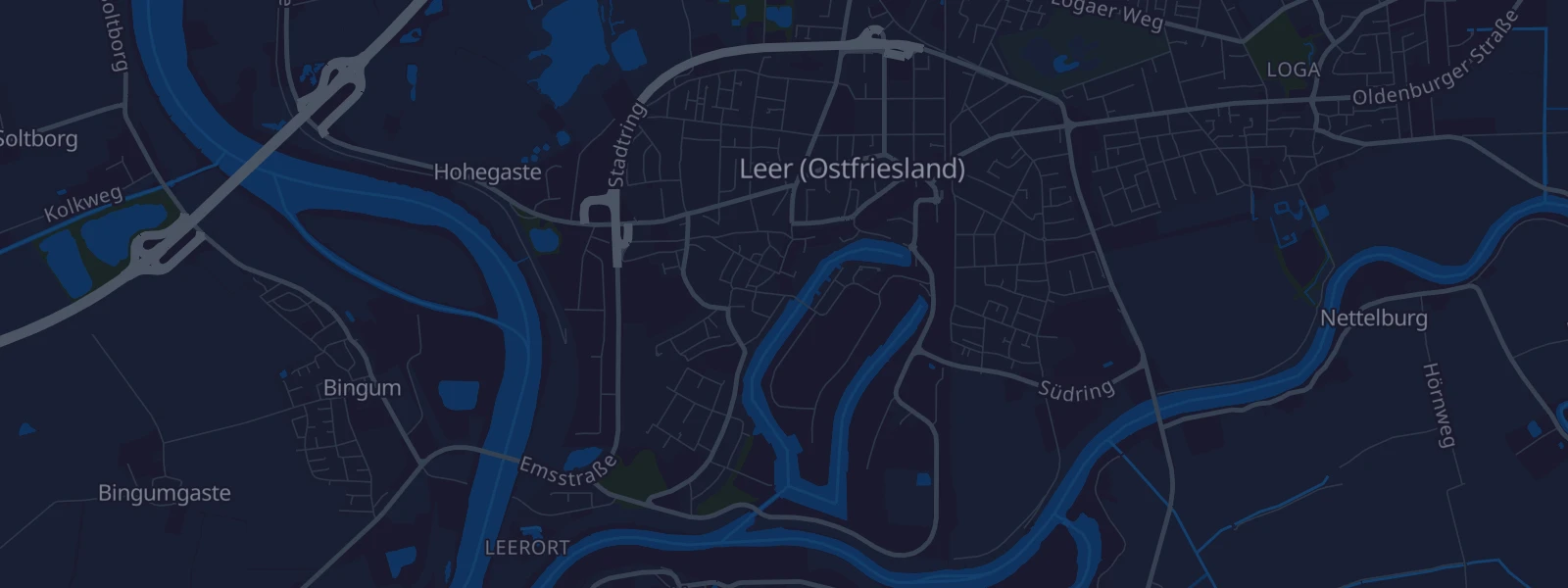 Karte von Leer (Ostfriesland)
