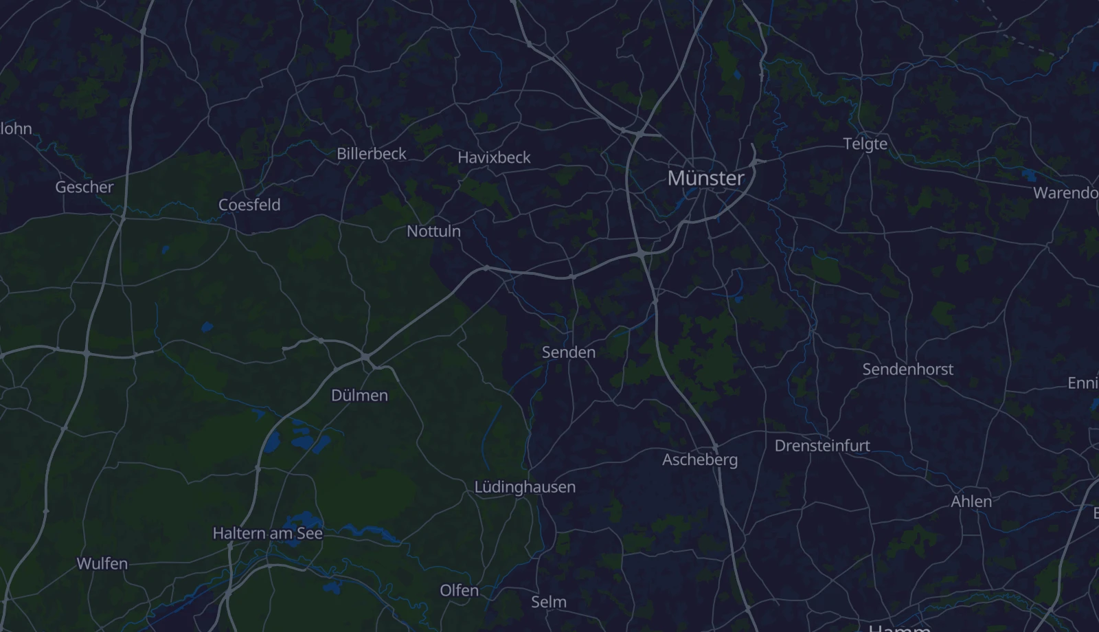 Karte der Region Münsterland