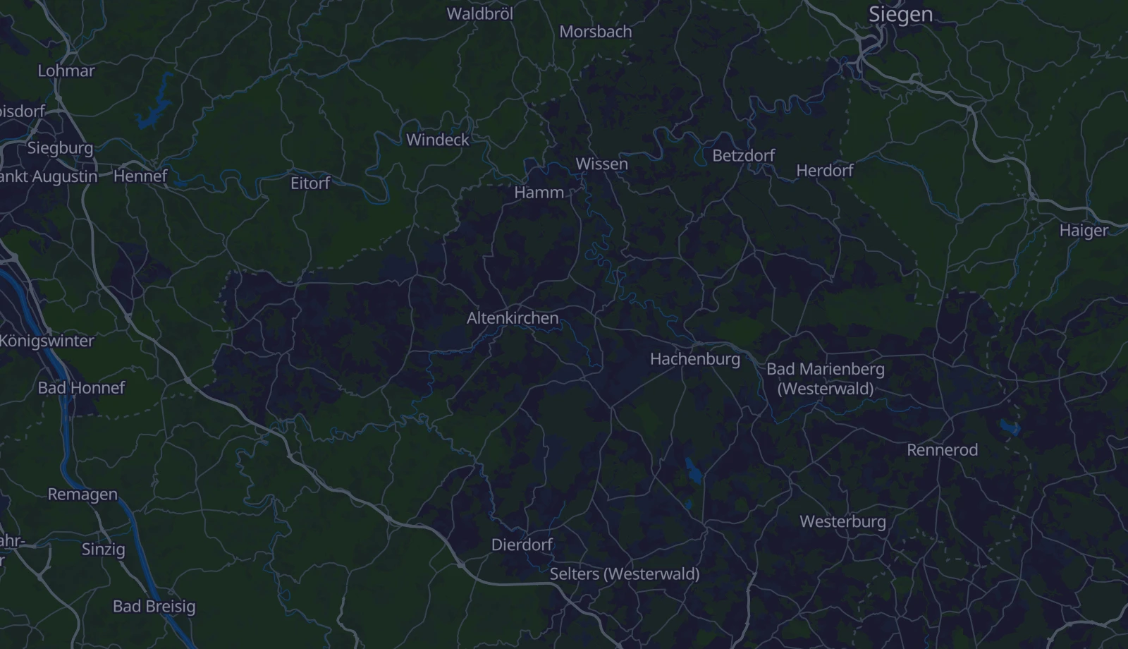 Karte der Region Westerwald
