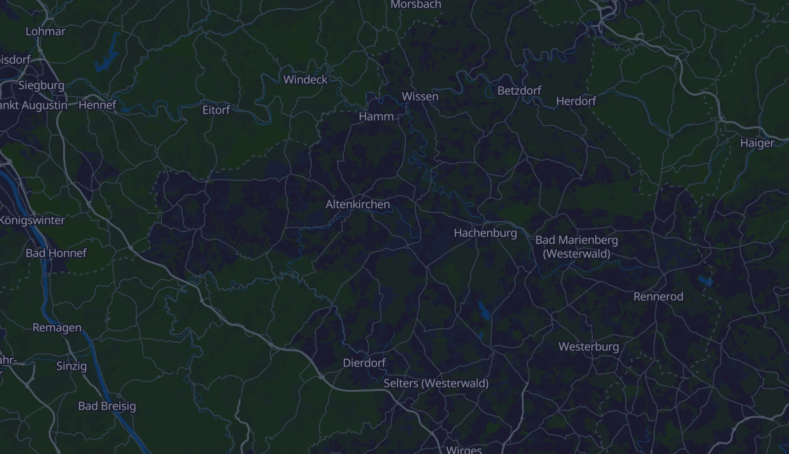 Karte der Region Westerwald