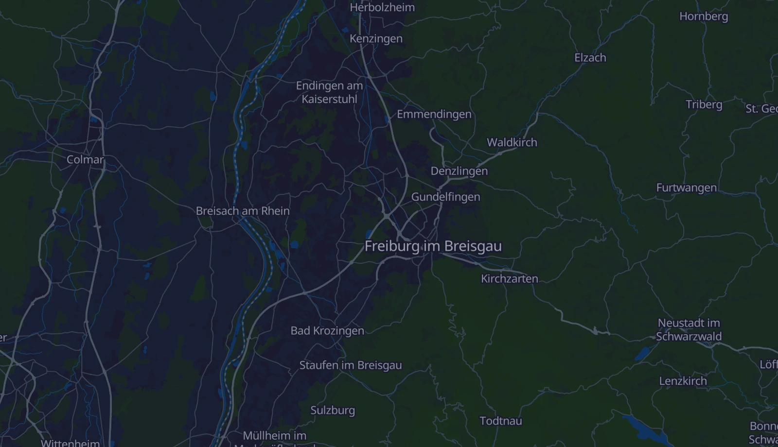 Karte der Region Kaiserstuhl & Breisgau