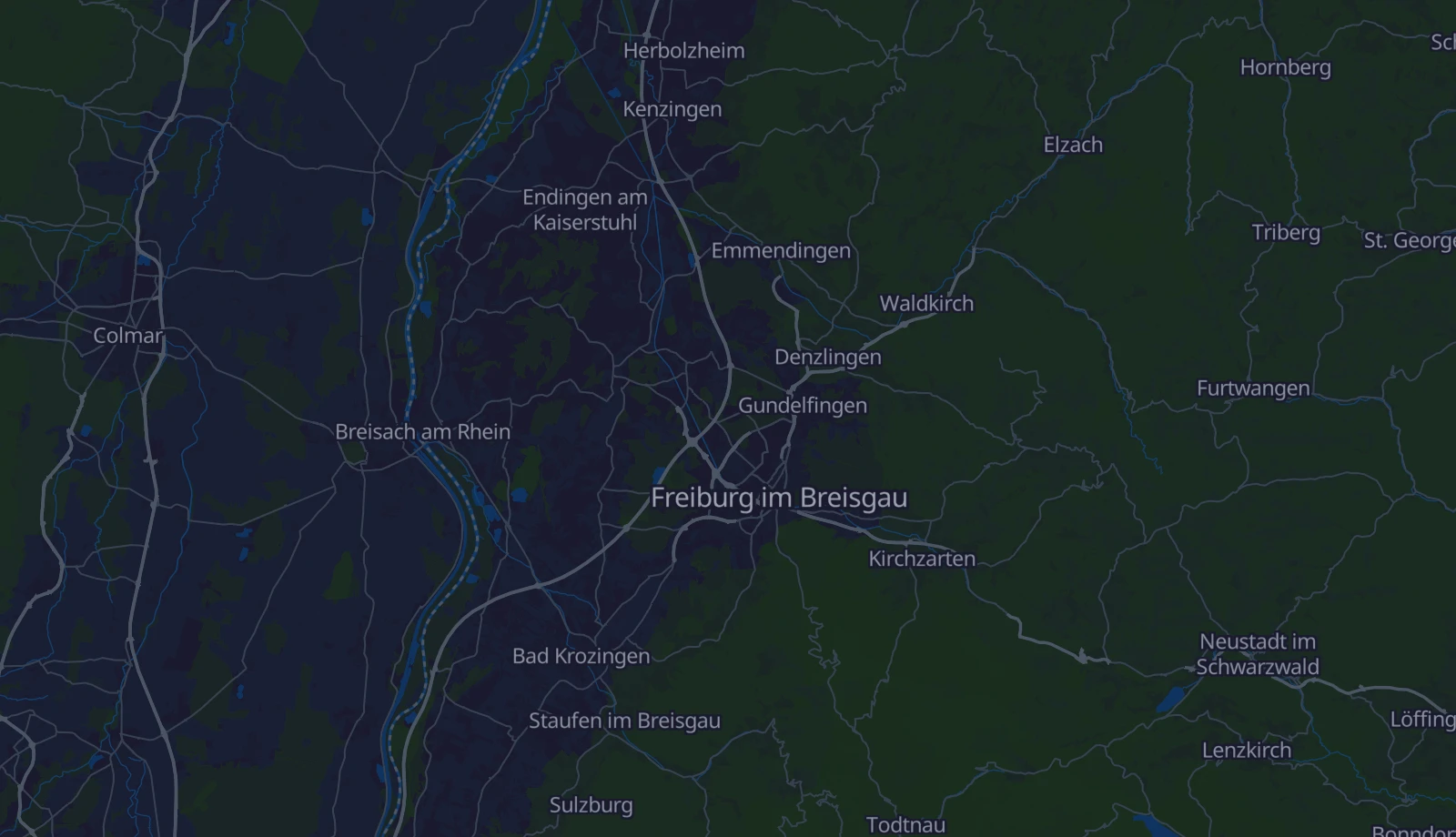 Karte der Region Kaiserstuhl & Breisgau