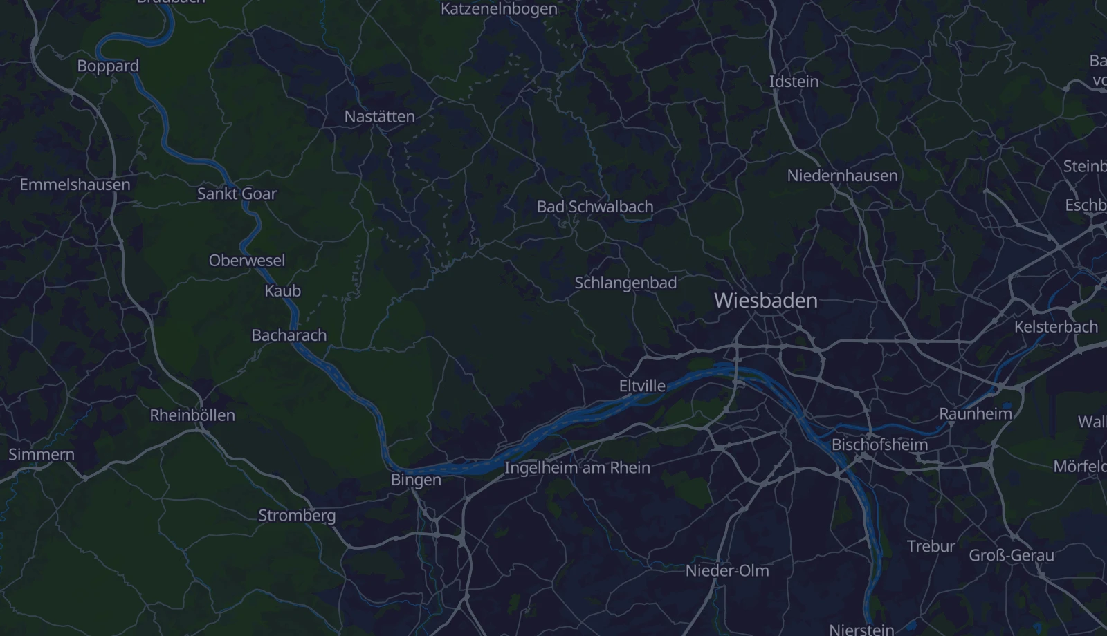 Karte der Region Rheingau & Taunus