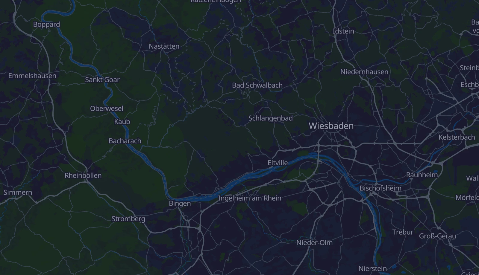 Karte der Region Rheingau & Taunus
