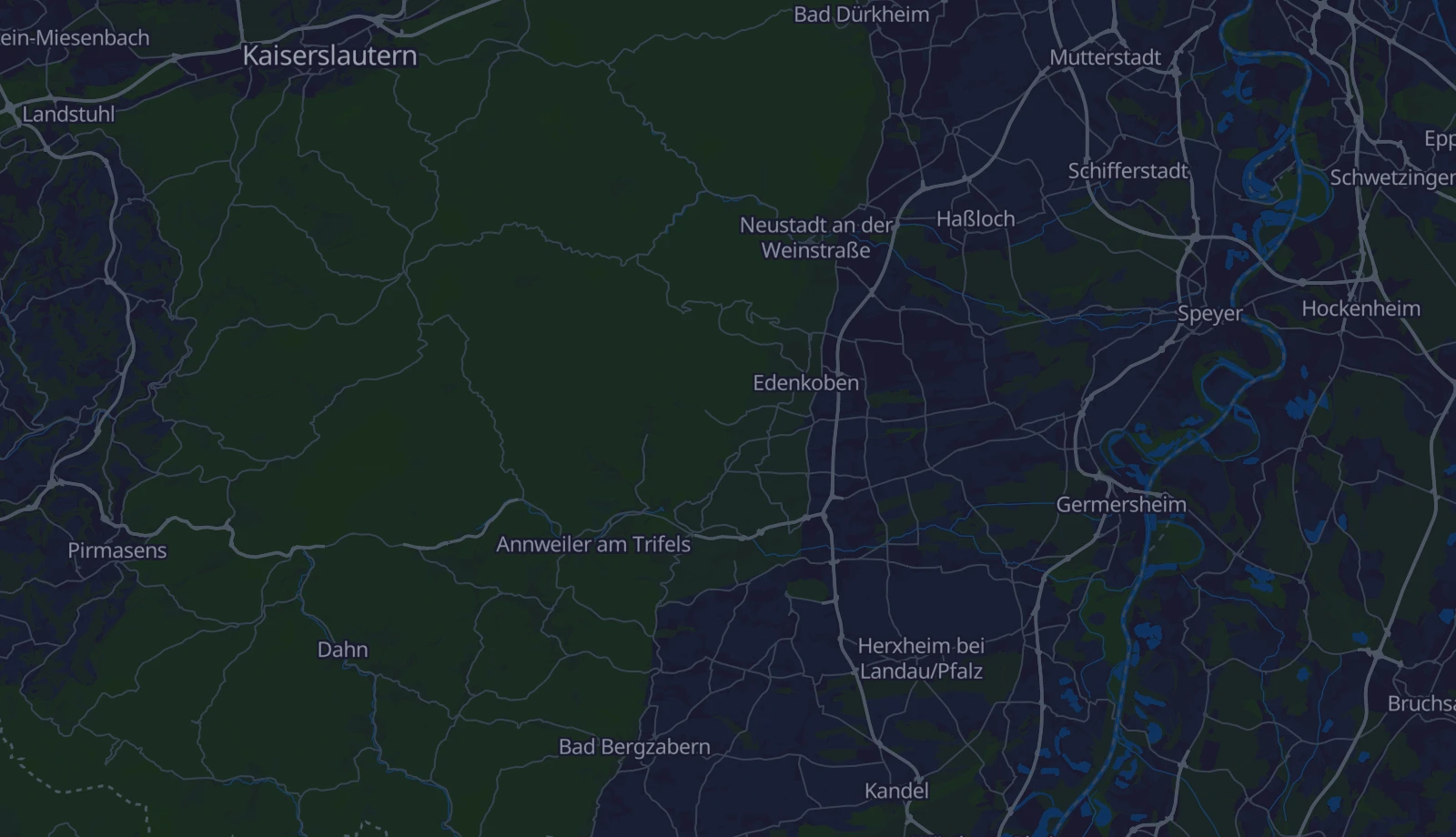 Karte der Region Pfalz & Weinstraße