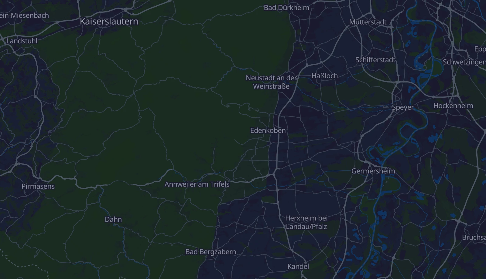 Karte der Region Pfalz & Weinstraße