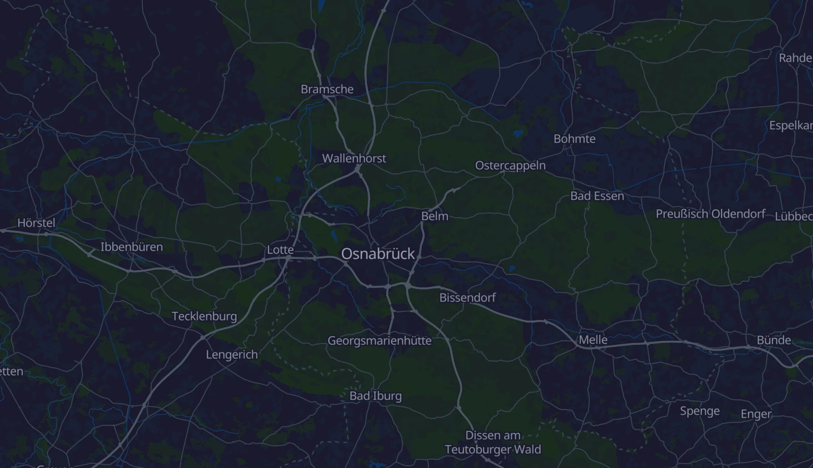 Karte der Region Osnabrücker Land