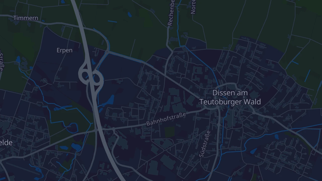 Karte von Dissen am Teutoburger Wald