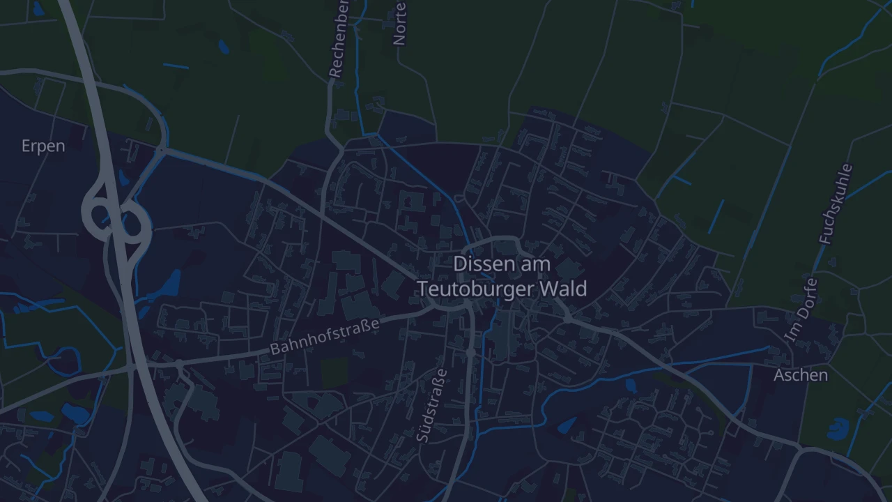 Karte von Dissen am Teutoburger Wald