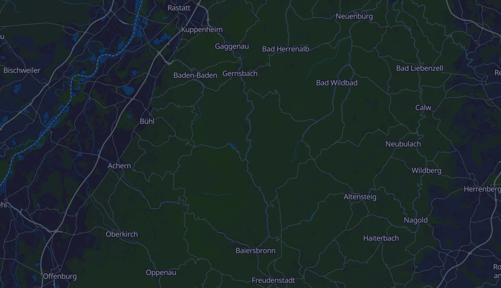 Karte der Region Nördlicher Schwarzwald