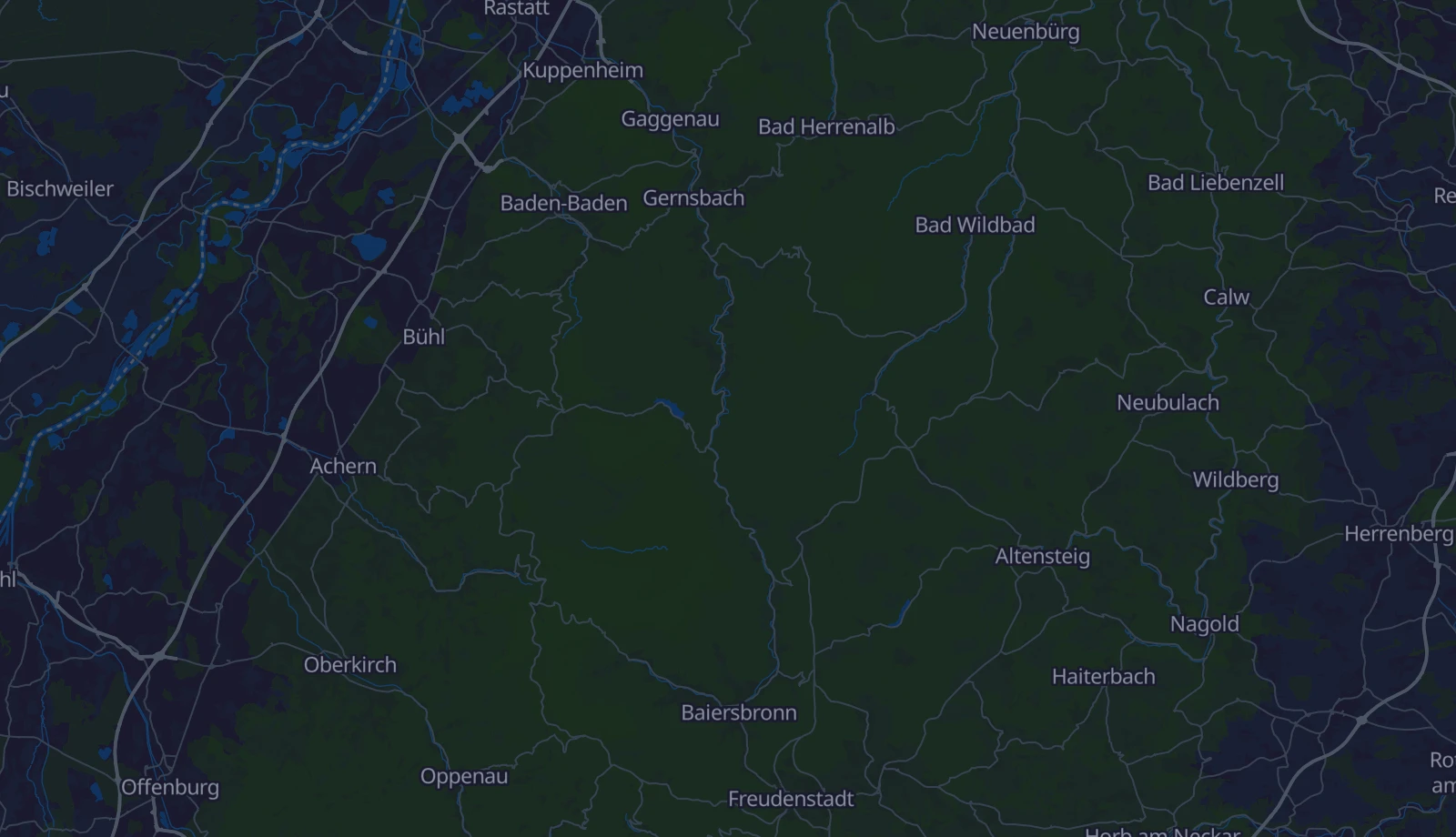 Karte der Region Nördlicher Schwarzwald