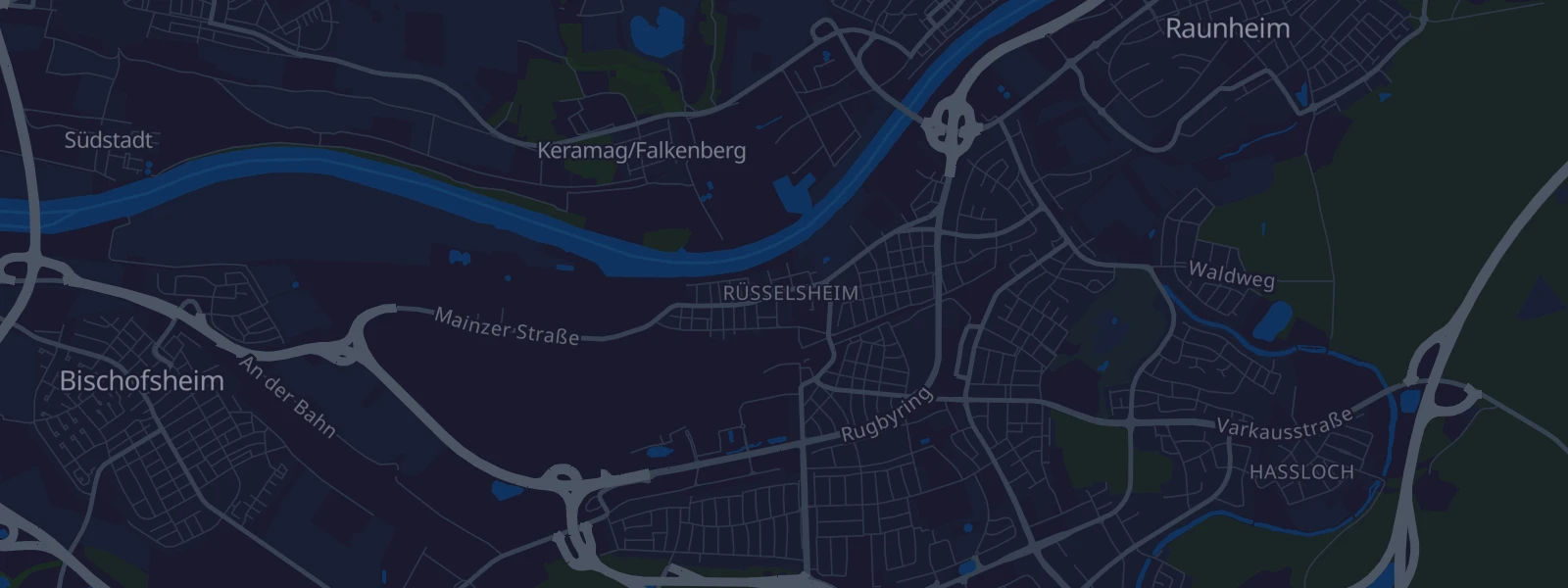 Karte von Rüsselsheim am Main