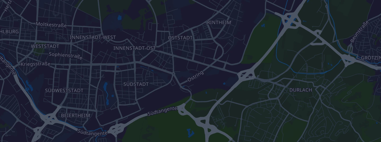 Karte von Karlsruhe, Oststadt