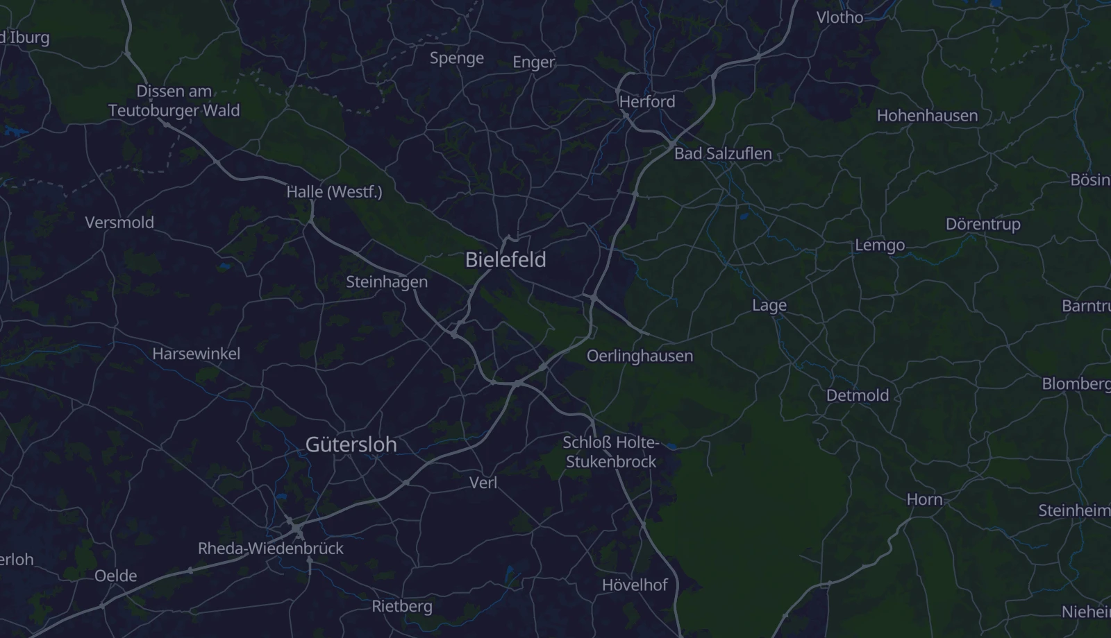Karte der Region Teutoburger Wald