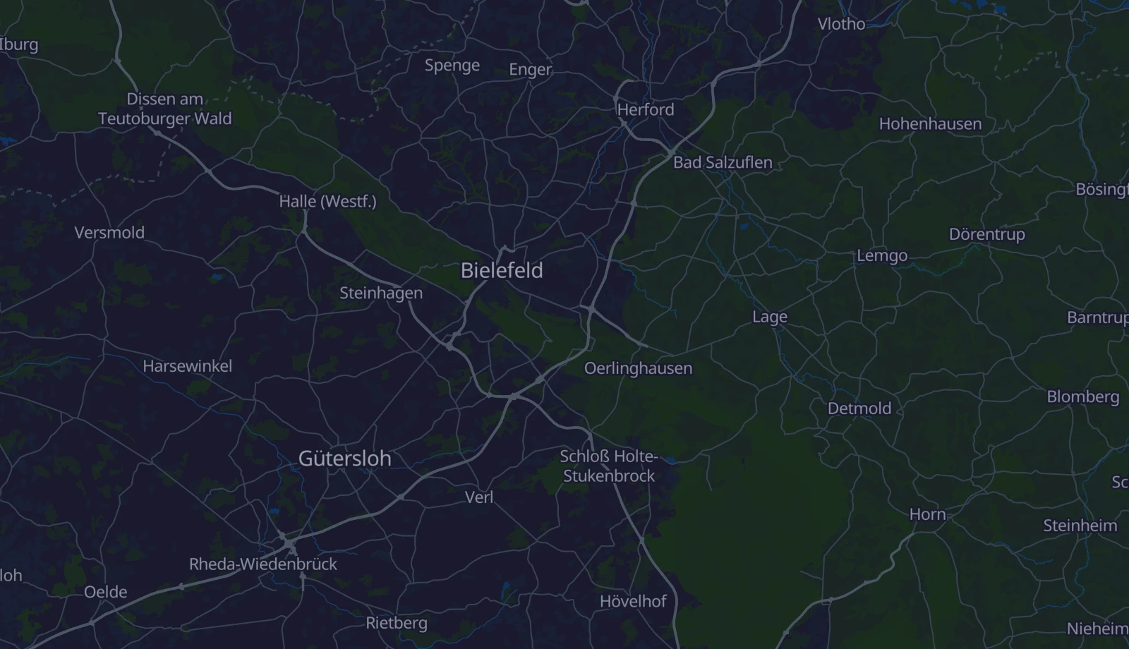 Karte der Region Teutoburger Wald