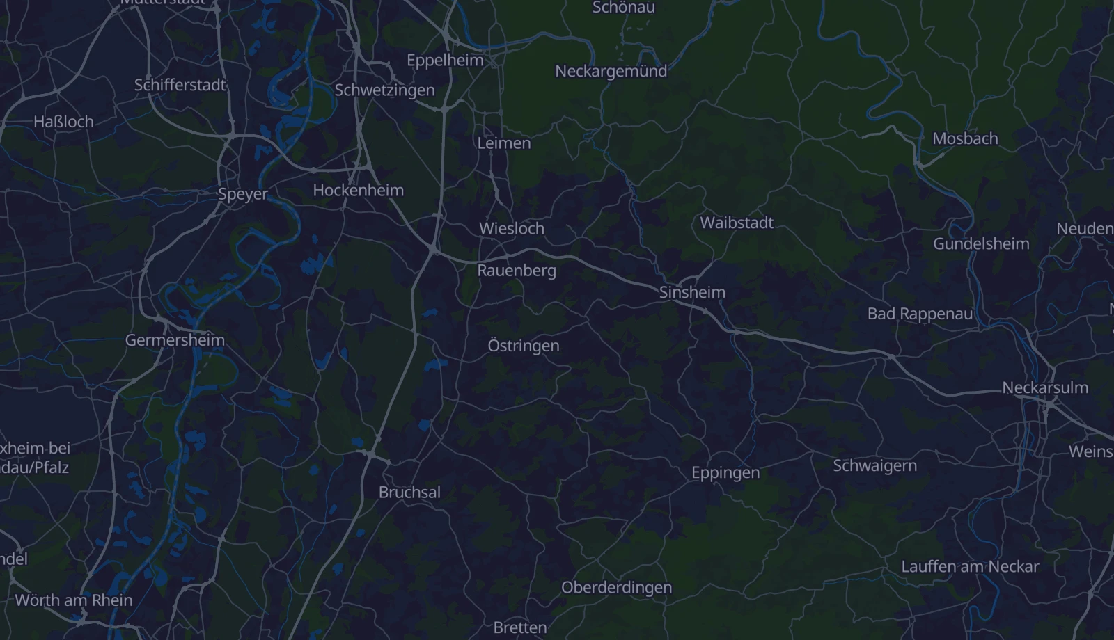Karte der Region Kraichgau & Kurpfalz