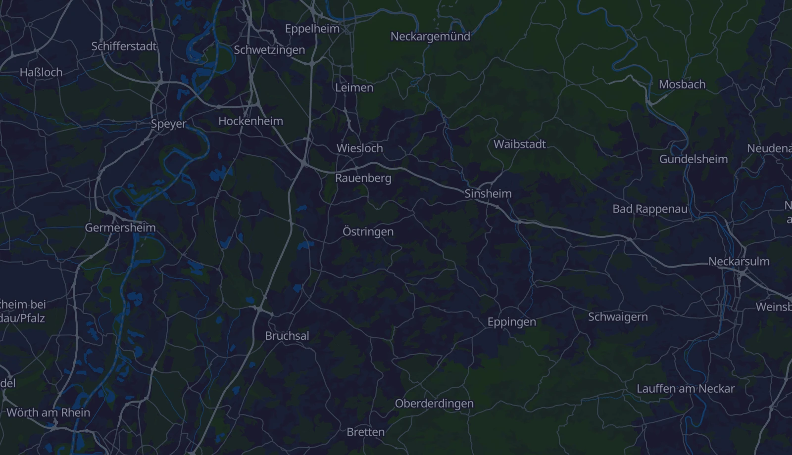 Karte der Region Kraichgau & Kurpfalz