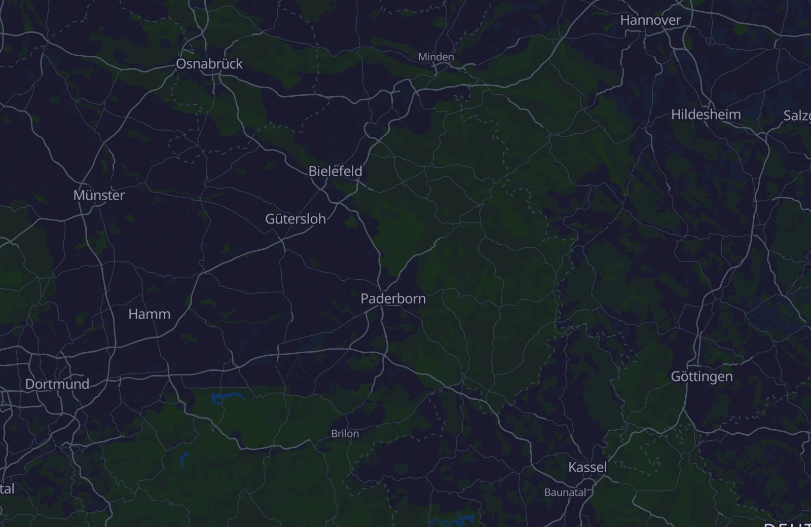 Karte: Umkreis von 38 km