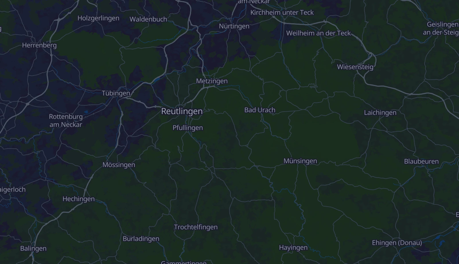 Karte der Region Schwäbische Alb