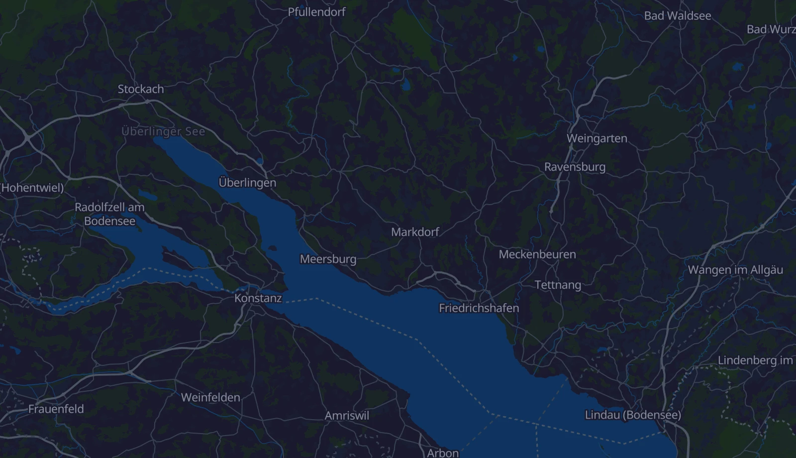 Karte der Region Bodensee