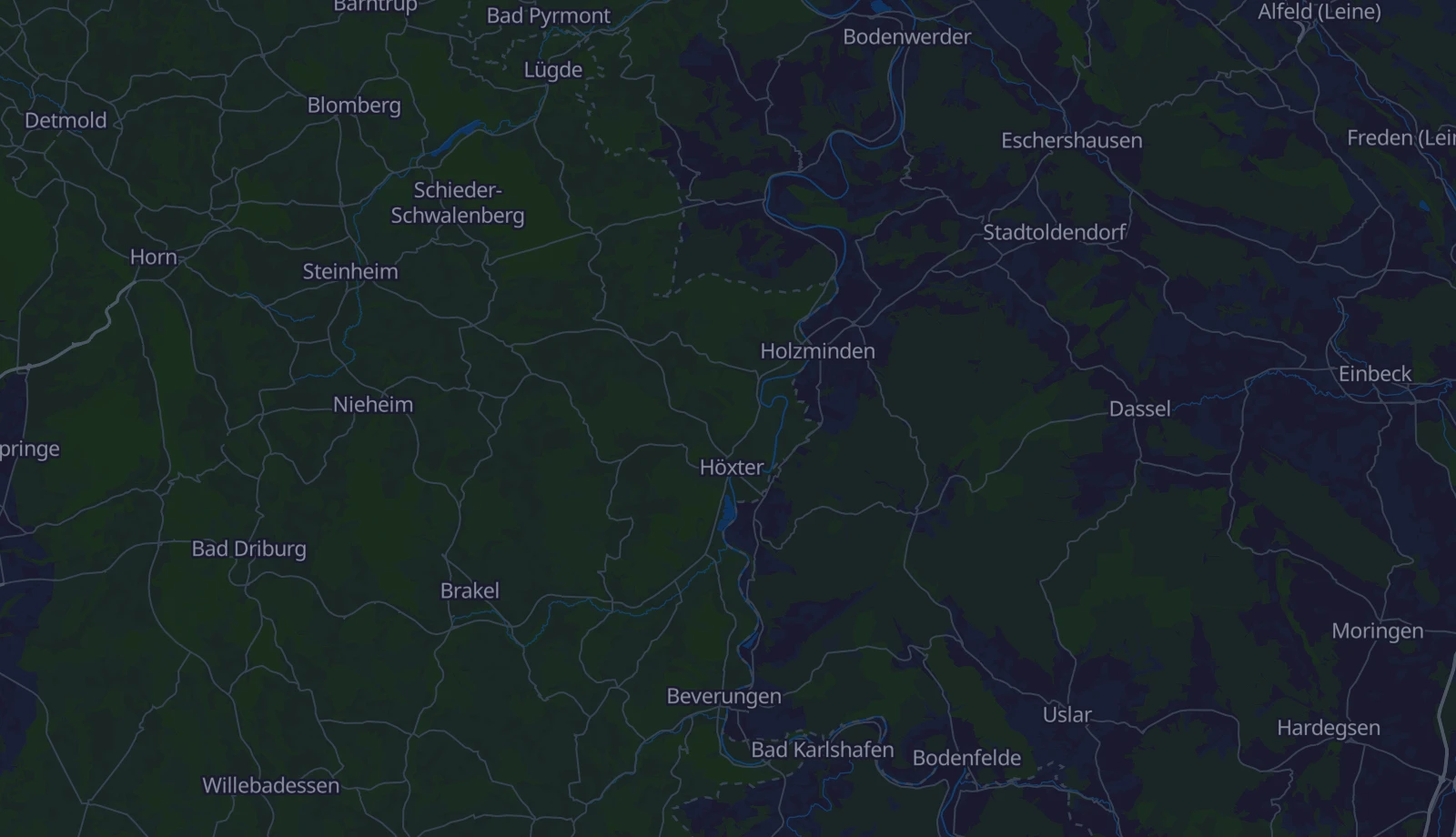 Karte der Region Weserbergland